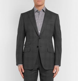 TOM FORD   Grey O'Connor Slim Fit Prince of Wales Checked Wool Suit Jacket