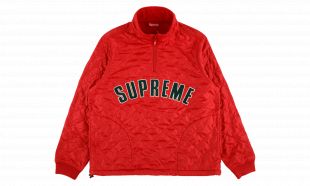 Supreme - Supreme Arc Logo Quilted Half Zip Pull 