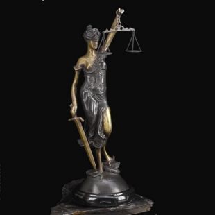 Bey-Berk International 16.5H in. Lady Justice on Marble