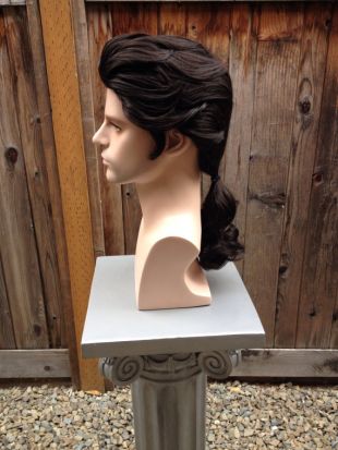 Beauty and the Beast Men's Gaston Wig Ponytail Custom Couture Styled
