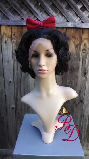 Snow White Lace Front Inspired Wig With Headband Bow Screen Quality Custom Couture Styled