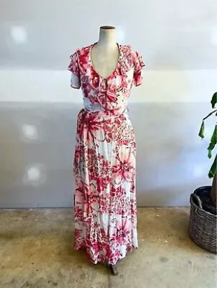 Alannah Hill - Floral Silk Wrap Maxi Dress