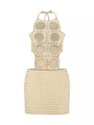 Crochet Cut Out Mini Dress