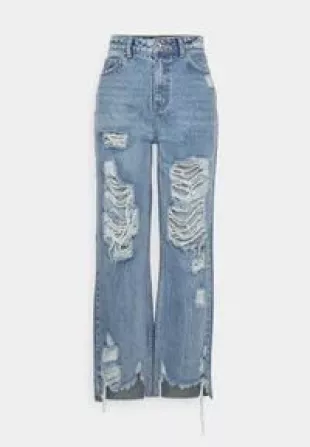 ONLY ONLDAD WIDE DESTROY  - Jeans baggy - medium blue denim/blu denim - Zalando.it