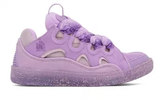 Purple Leather Curb Sneakers