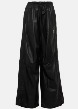 Wide Leg Leather Pants