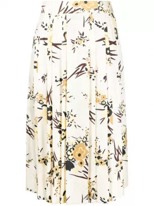 Silk Pleated Skirt