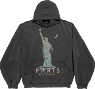 Black Statue Of Liberty Paris Hoodie