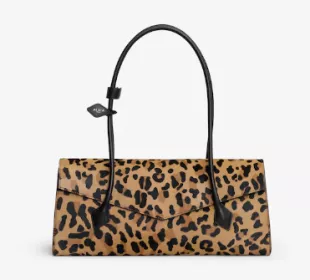 Le Teckel Flap Tote Bag in Leopard Haircalf