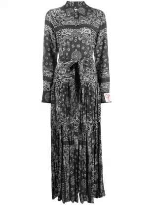 Bandana Print Maxi Shirtdress in Anthracite
