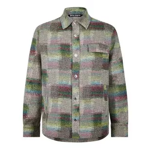 Multicolor Tweed Plaid Overshirt