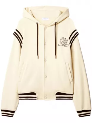 White Snap Varsity Hoodie