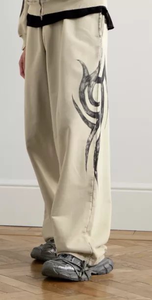 Beige Tribal Print 'Y2K' Sweatpants