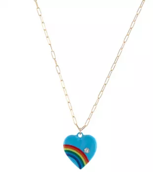 Retro Rainbow Heart Necklace