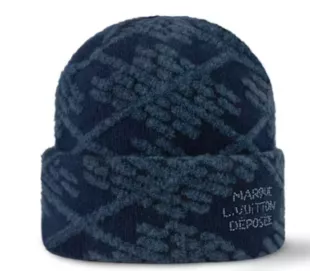 Navy Damier Argyle LV Crush Beanie