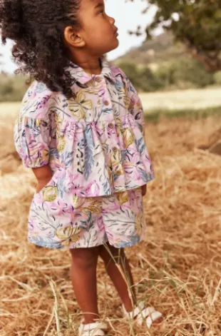 Organic Cotton Top and Short Set Pea Print