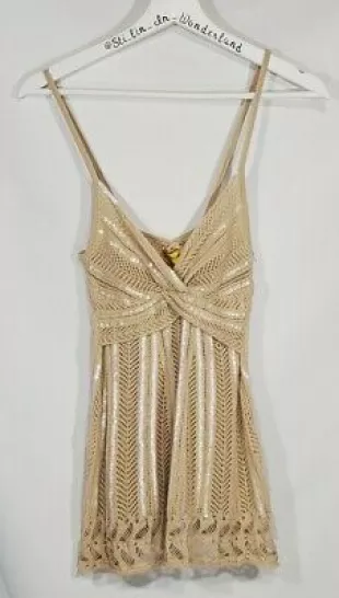 New Catherine Malandrino Crochet Knit 100%  Baby Alpaca Tank Top Sz S Designer  | eBay