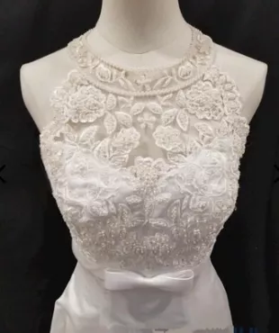 Beautiful Vtg Gloria Vanderbilt Sleeveless White vintage Wedding Dress Size 4 | eBay