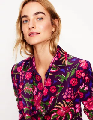 Marylebone Velvet Blazer in Blossom Flourish