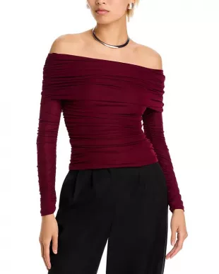 Ronny Kobo - Harley Off The Shoulder Ruched Top