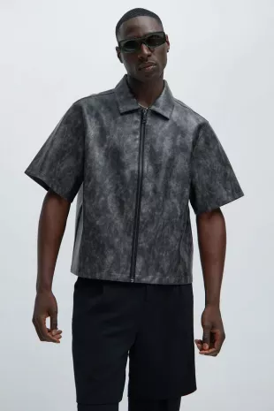 Quincy Faux Leather Shirt