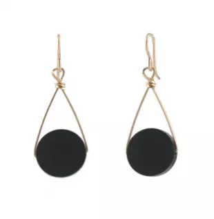 Tiger Ebony Disc Earrings