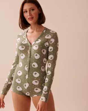 The Bachelor S29 Alexe Godin Sheep Print Sleep Romper