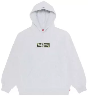 Grey & Green Camo Box Logo Hoodie