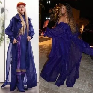 Purple Organza Trench Coat