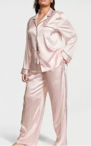 Glazed Satin Long Pajama Set