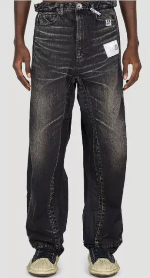 Black Baggy 'Embedded' Jeans