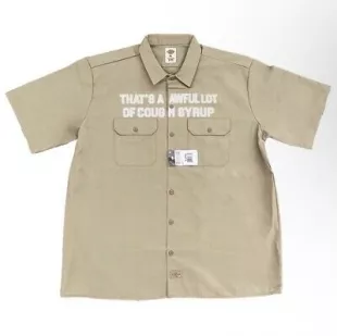 Beige Short Sleeve Work Shirt