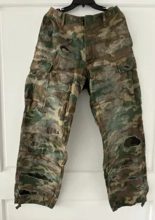 Givenchy Distressed Camo Cargo Pants