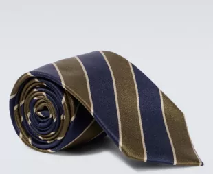 Striped Silk Twill Tie