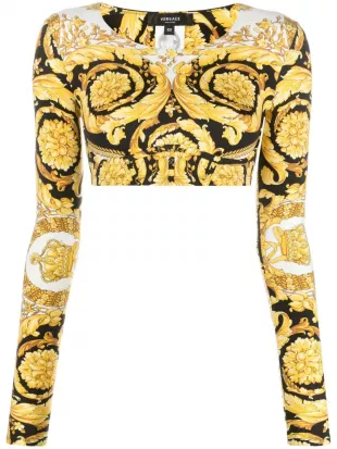 Barocco-print Crop Top