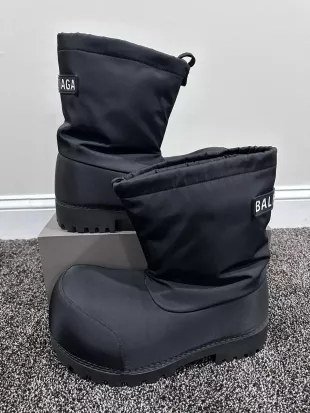 Black Nylon 'Alaska' Short Snow Boots