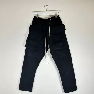 Black Nylon 'Creatch' Slim Cargo Pants
