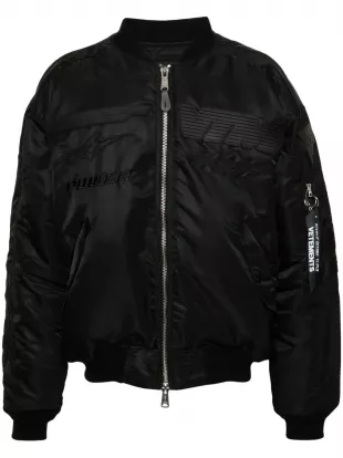 Alpha Industries Black Racing Logos Bomber Jacket