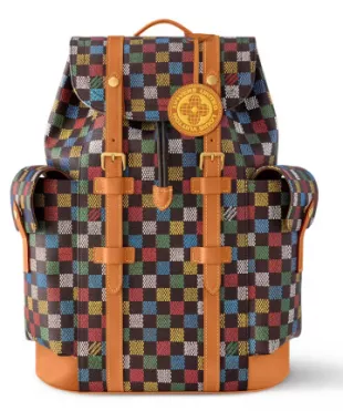 Brown & Multicolor Damier 'Christopher MM' Backpack