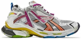 Grey & Multicolor 'Runner' Sneakers