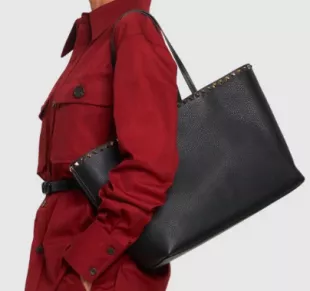 Rockstud Leather Tote