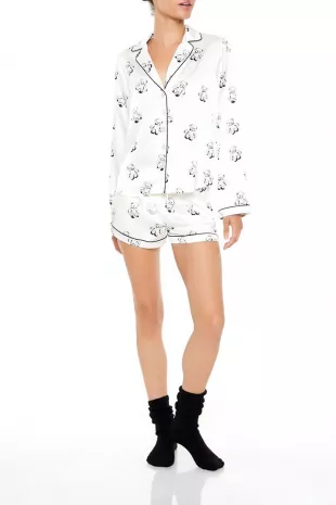 Teddy Bear Shirt & Shorts Pajama Set