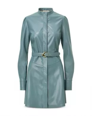 Alexis Faux Leather Belted Dress