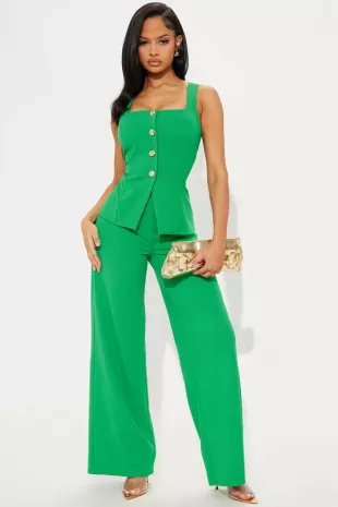 Ready For Business Office Vest Wide Leg Pant Set