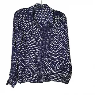 Polka Dot Long Sleeve Silk Blouse