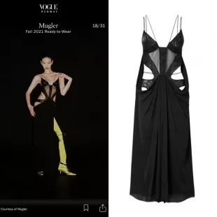 Mugler cut-out mid-length dress