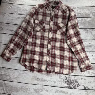Flannel Shirt Plaid Regular Fit Snap Buttons