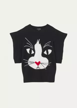 Cat Intarsia Cashmere Sweater