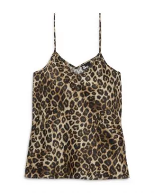 Leopard Print Silk Cami Top