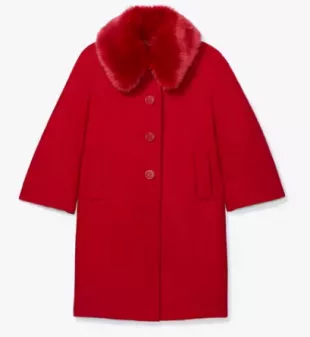 Faux Fur Collar Wool Coat